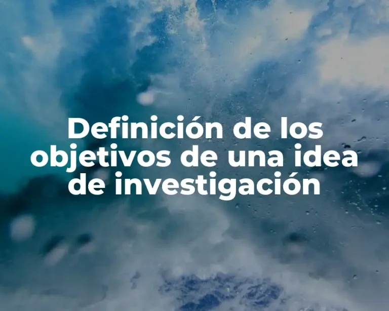 Definición de los objetivos de una idea de investigación