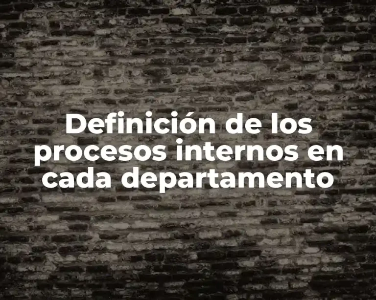 Definición de los procesos internos en cada departamento