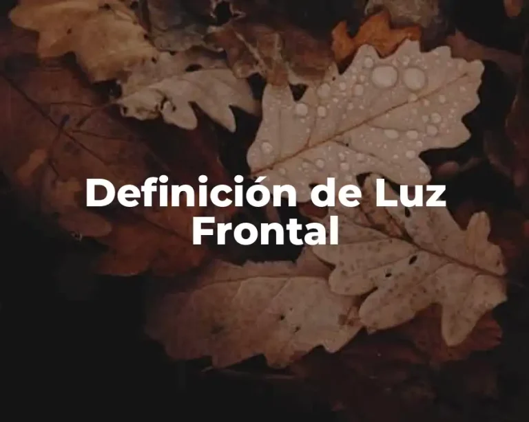 Definición de Luz Frontal