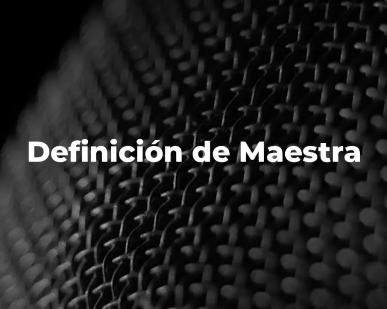 Definición de Maestra