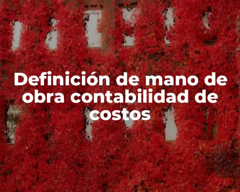 Definición de mano de obra contabilidad de costos