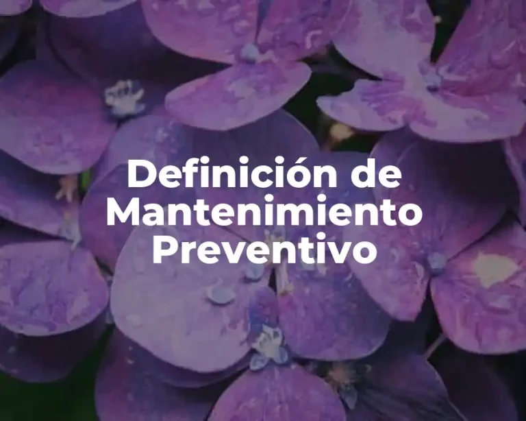 Definición de Mantenimiento Preventivo