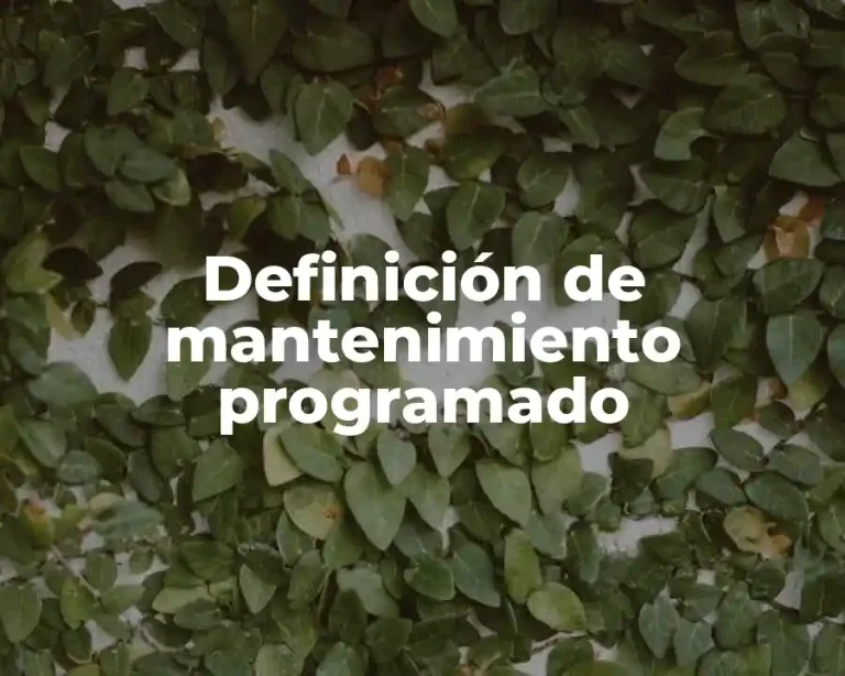 Definición de mantenimiento programado