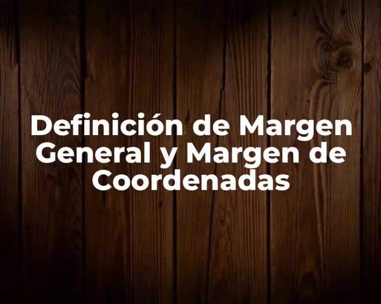 Definición de Margen General y Margen de Coordenadas