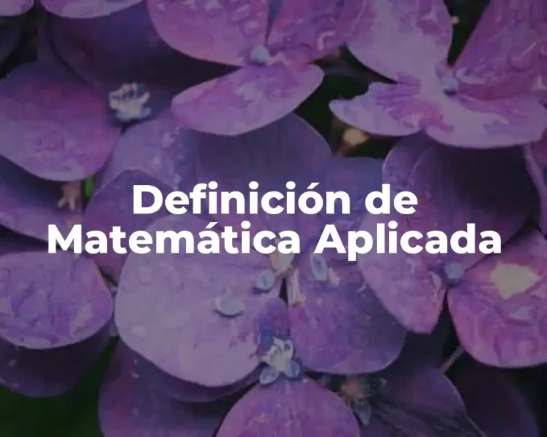 Definición de Matemática Aplicada