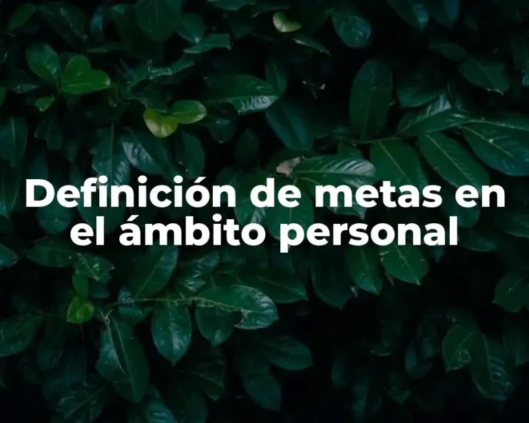 Definición de metas en el ámbito personal