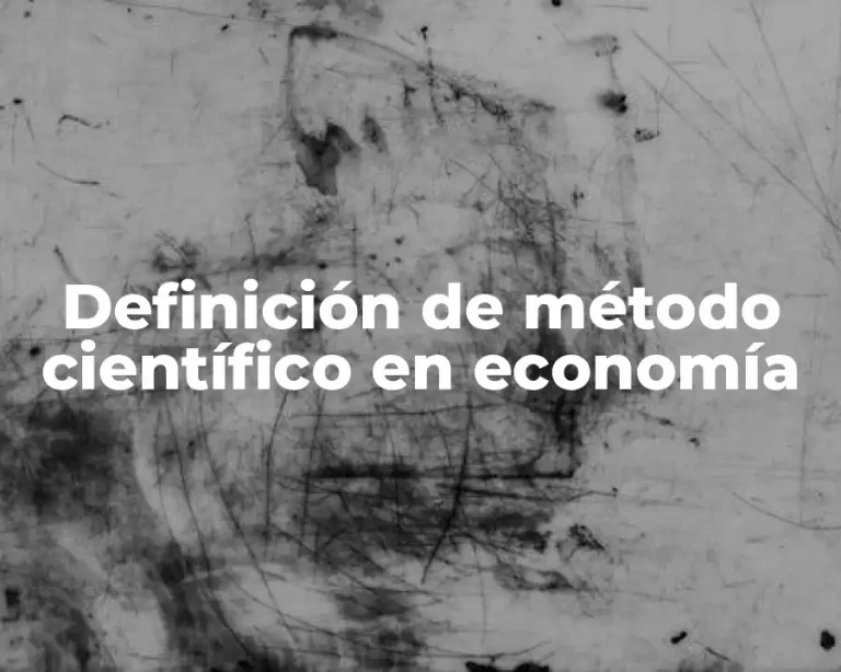 Definición de método científico en economía