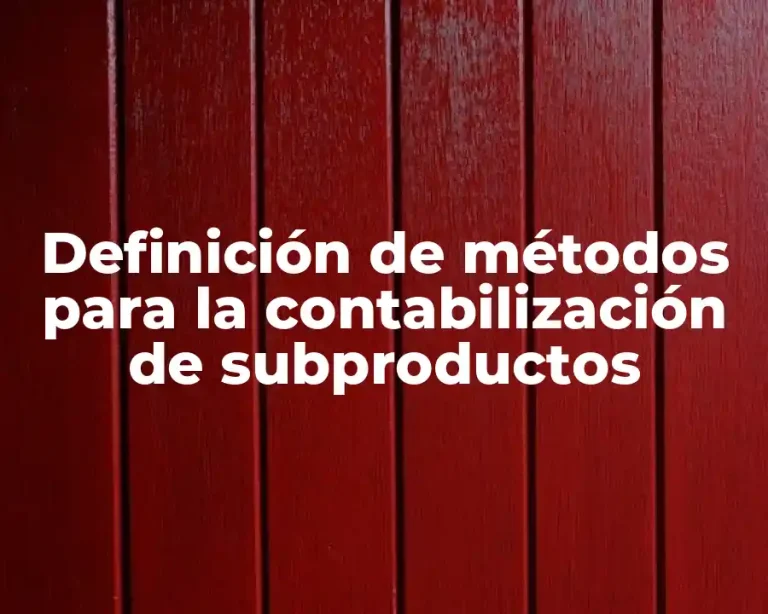 Definición de métodos para la contabilización de subproductos