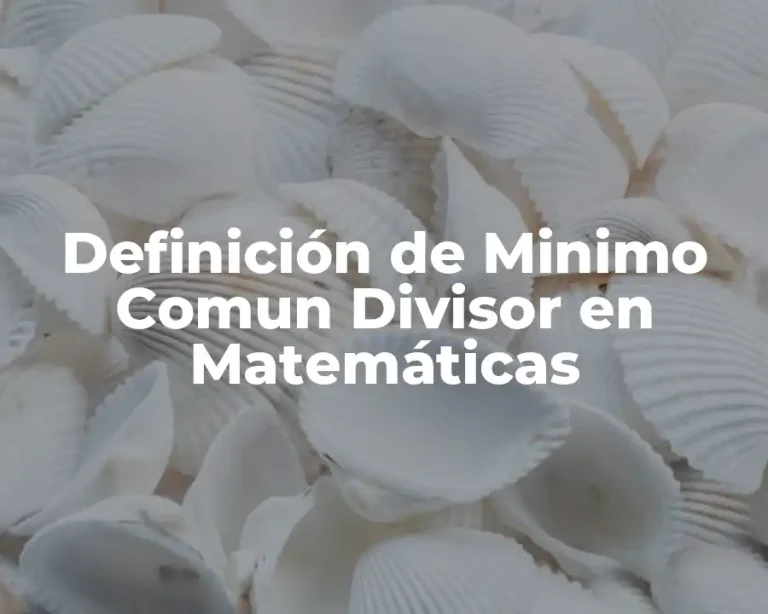 Definición de Minimo Comun Divisor en Matemáticas