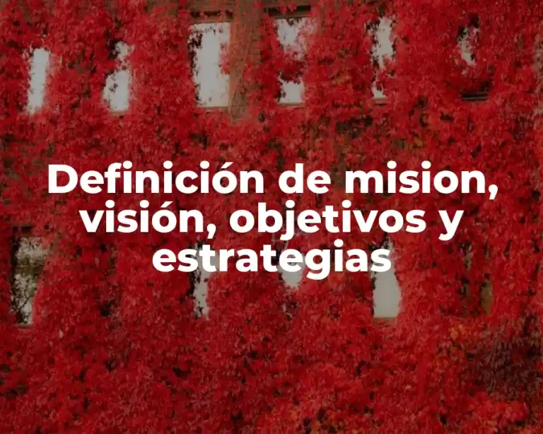 Definición de mision, visión, objetivos y estrategias