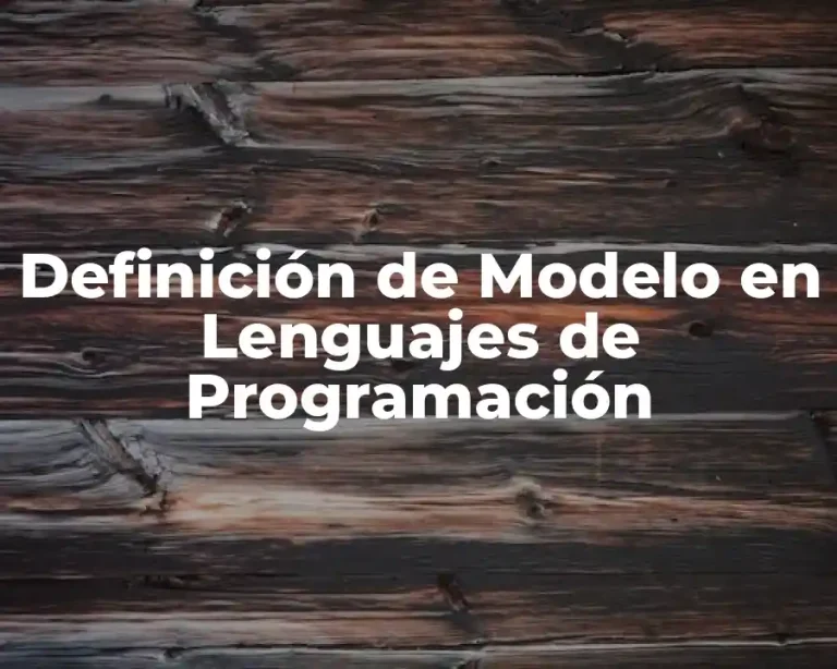 Definición de Modelo en Lenguajes de Programación