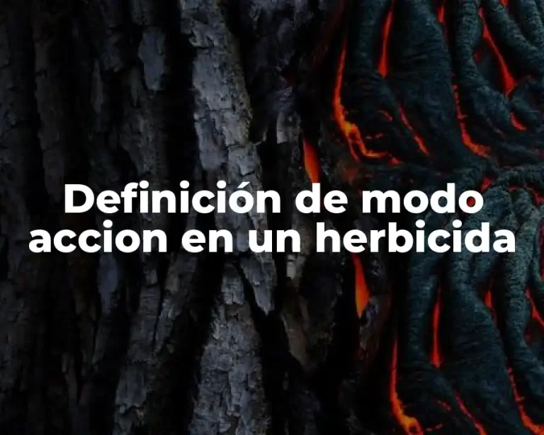 Definición de modo accion en un herbicida