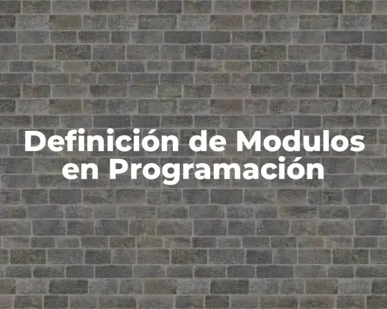 Definición de Modulos en Programación