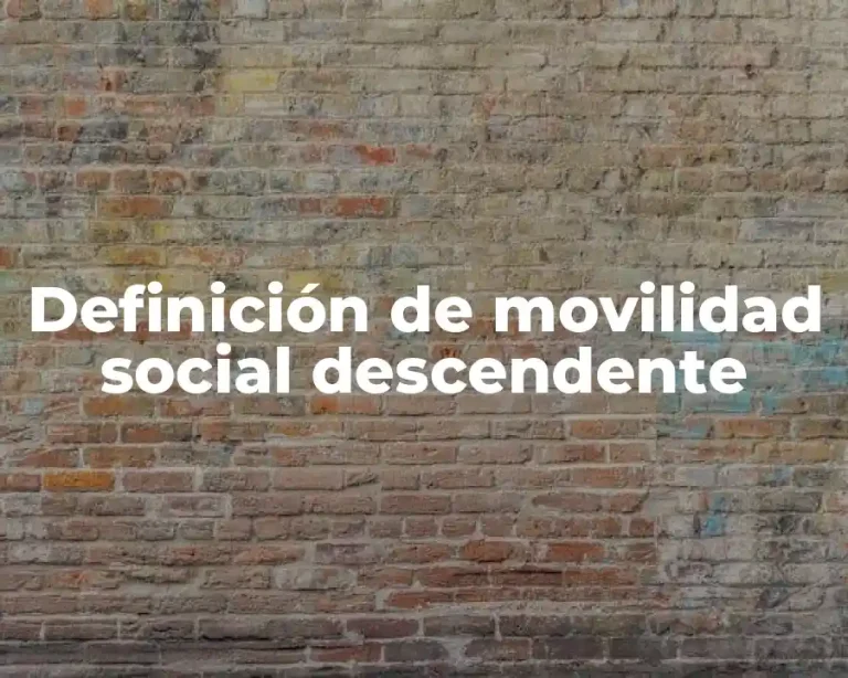 Definición de movilidad social descendente