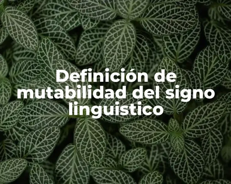 Definición de mutabilidad del signo linguistico