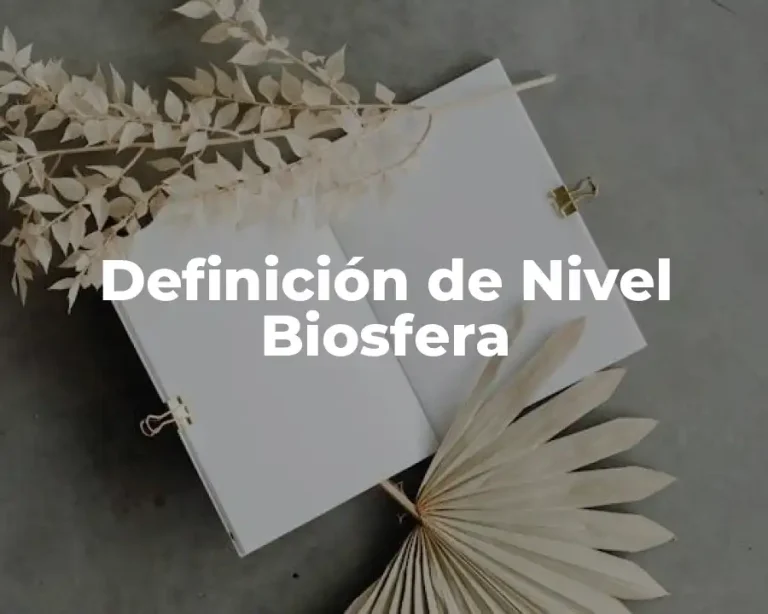 Definición de Nivel Biosfera