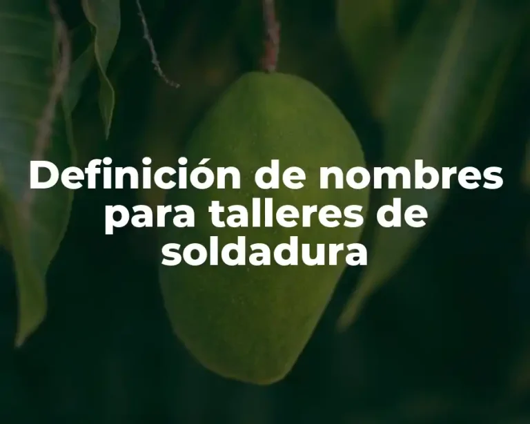 Definición de nombres para talleres de soldadura