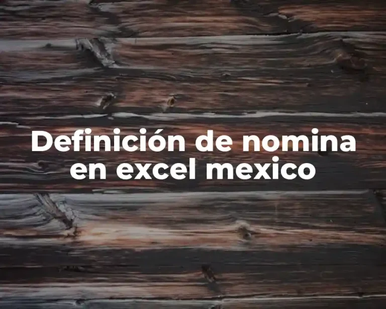 Definición de nomina en excel mexico