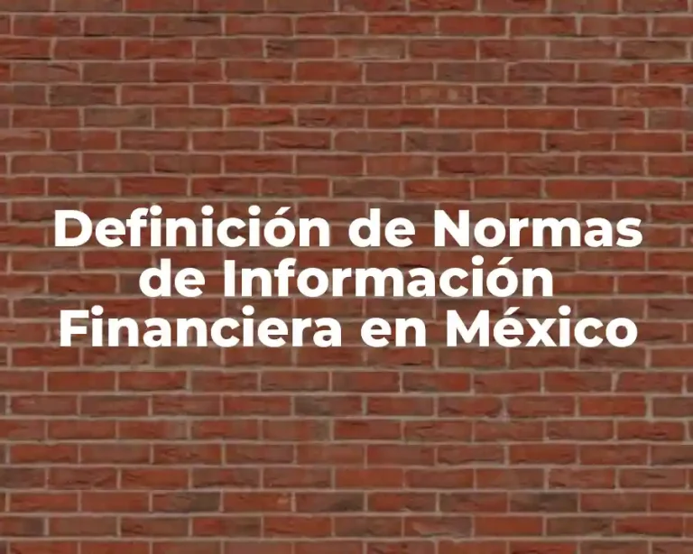 Definición de Normas de Información Financiera en México
