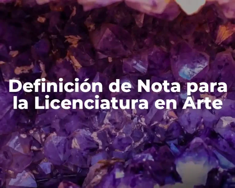 Definición de Nota para la Licenciatura en Arte