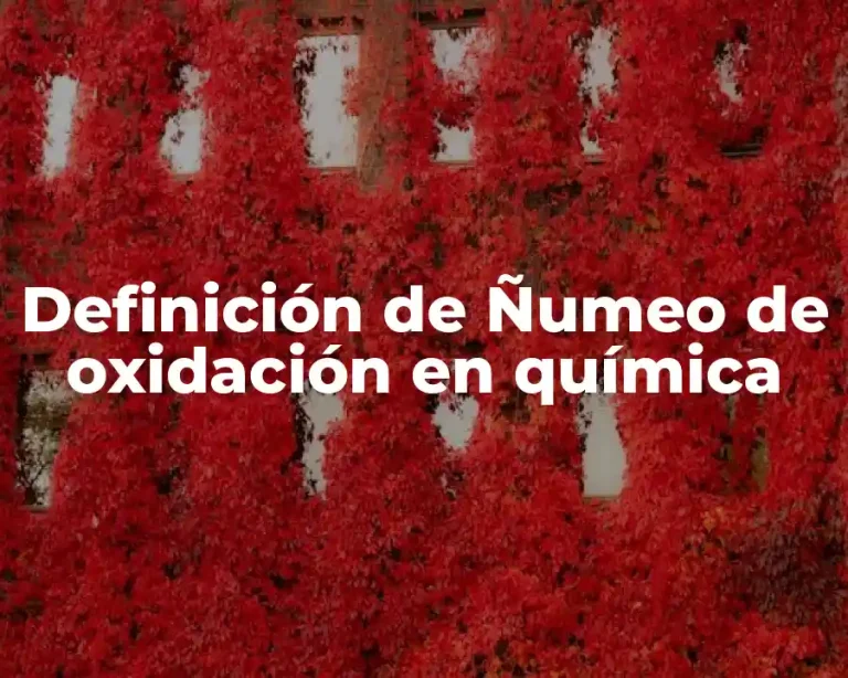 Definición de Ñumeo de oxidación en química