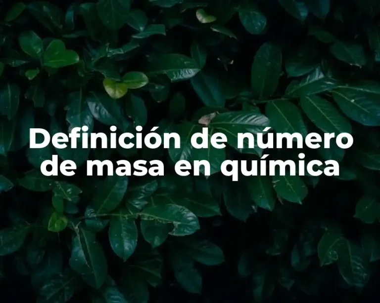 Definición de número de masa en química