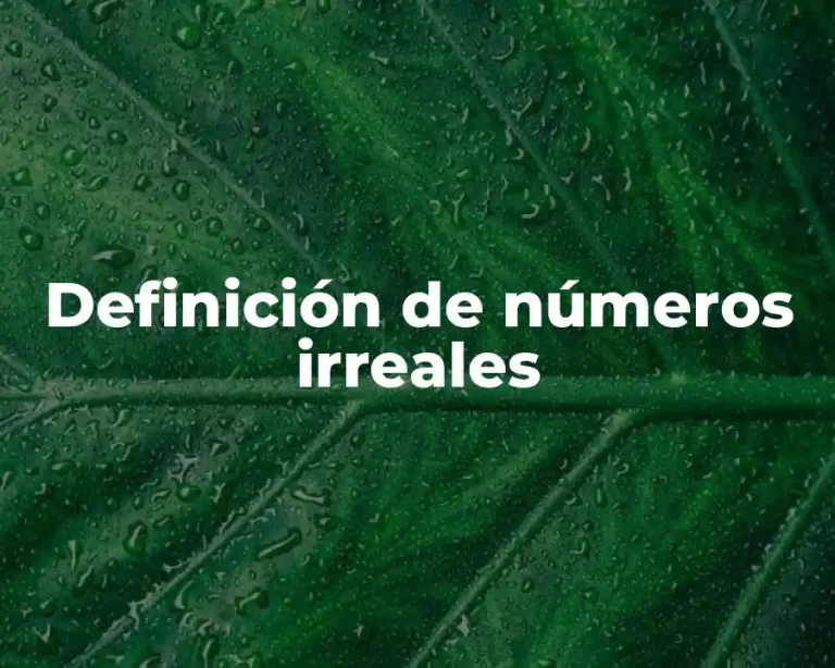 Definición de números irreales