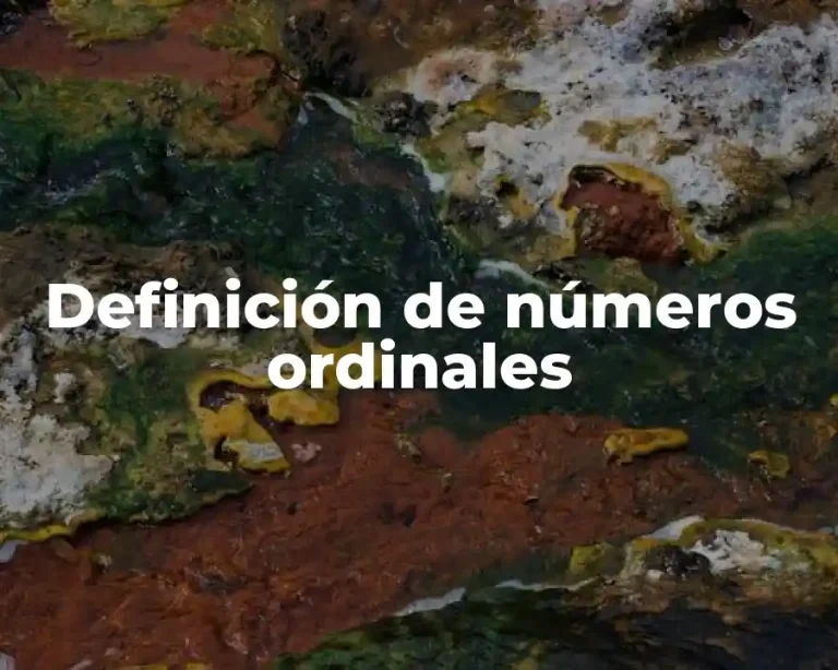 Definición de números ordinales