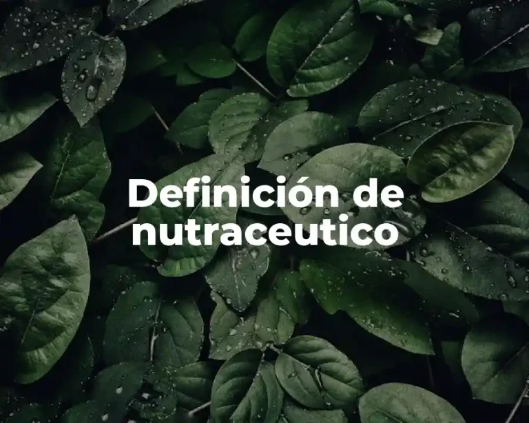 Definición de nutraceutico
