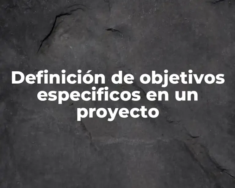Definición de objetivos especificos en un proyecto
