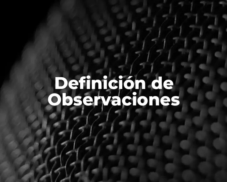 Definición de Observaciones