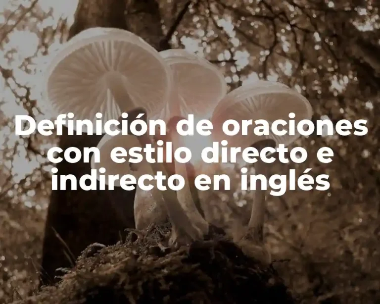 Definición de oraciones con estilo directo e indirecto en inglés