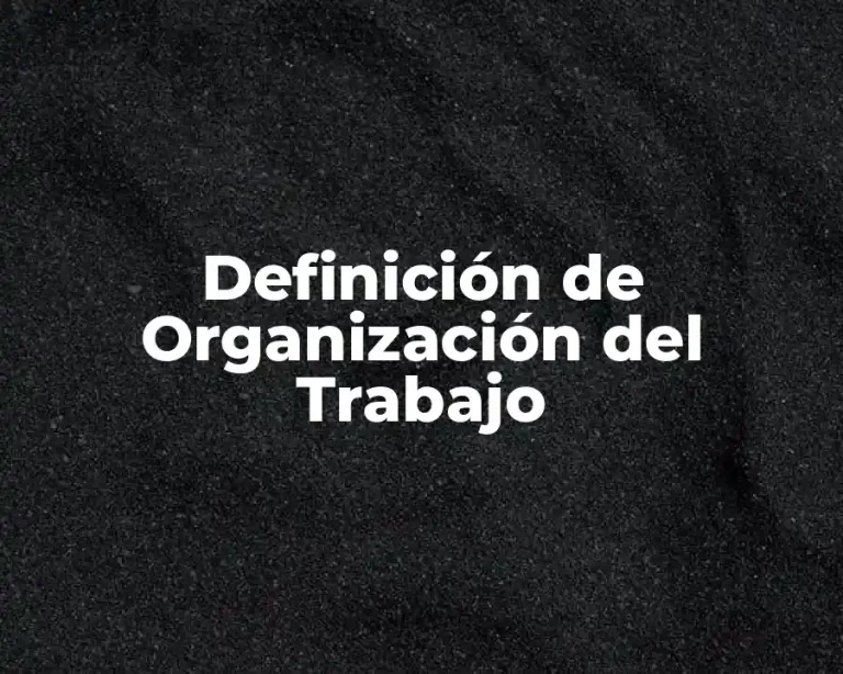Definición de Organización del Trabajo