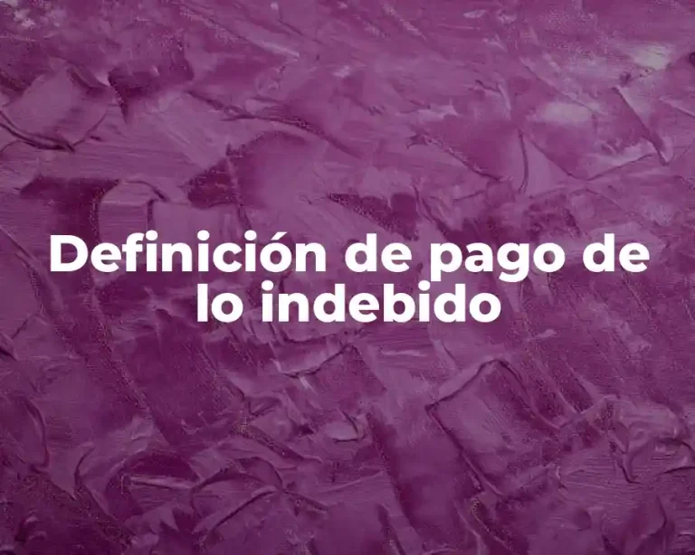 Definición de pago de lo indebido