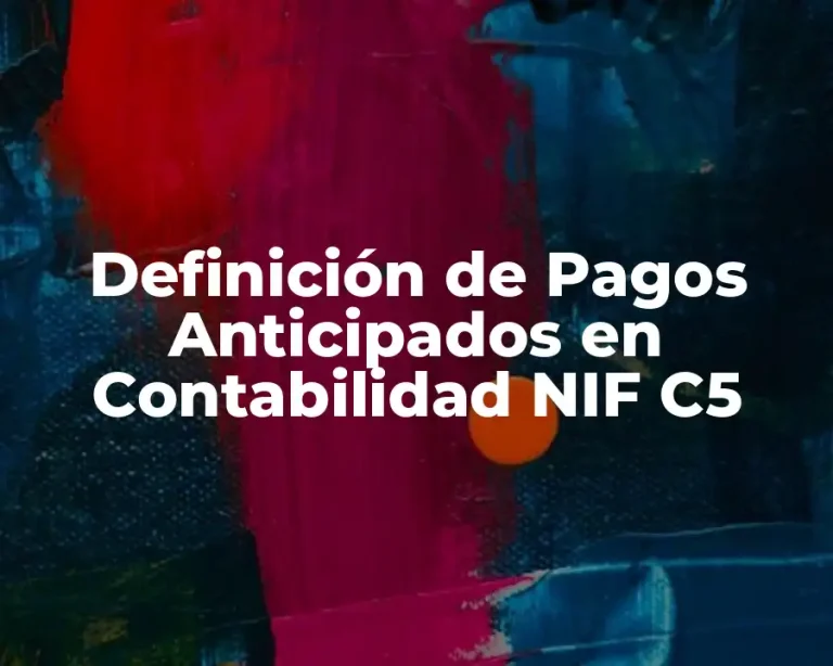 Definición de Pagos Anticipados en Contabilidad NIF C5