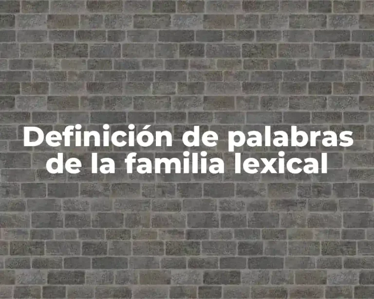 Definición de palabras de la familia lexical