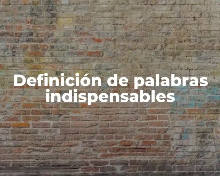 Definición de palabras indispensables