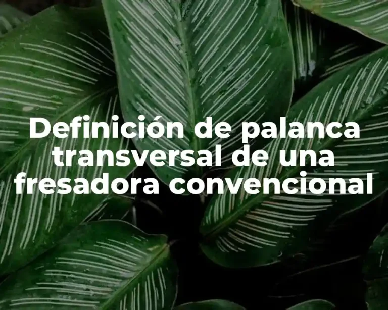 Definición de palanca transversal de una fresadora convencional