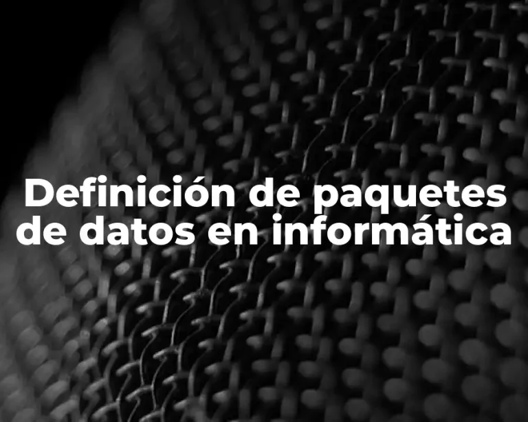 Definición de paquetes de datos en informática