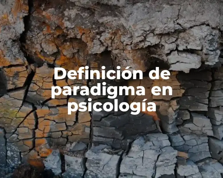 Definición de paradigma en psicología