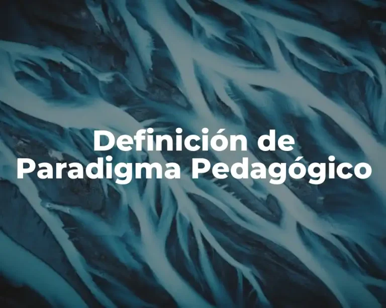 Definición de Paradigma Pedagógico