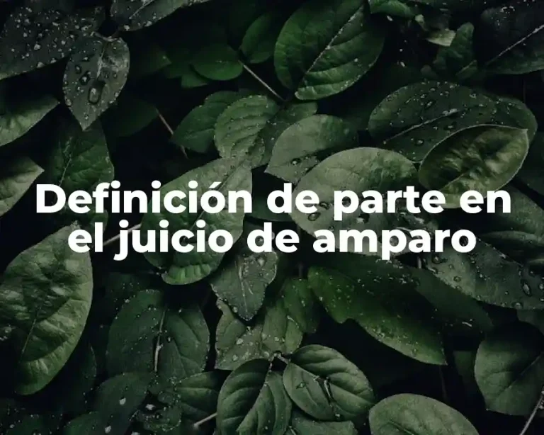 Definición de parte en el juicio de amparo