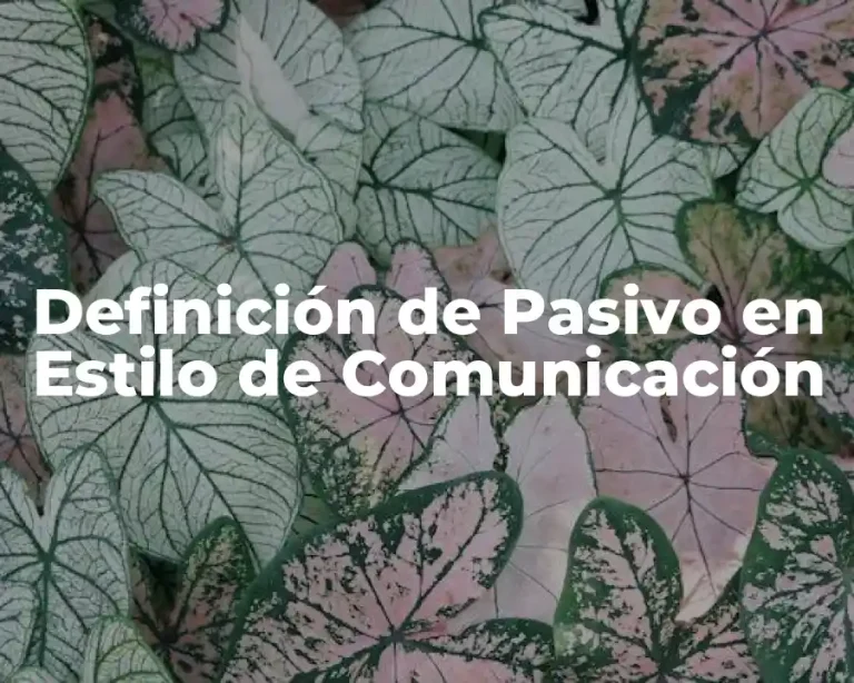 Definición de Pasivo en Estilo de Comunicación