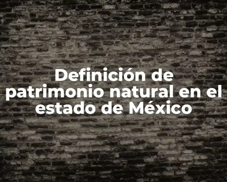 Definición de patrimonio natural en el estado de México