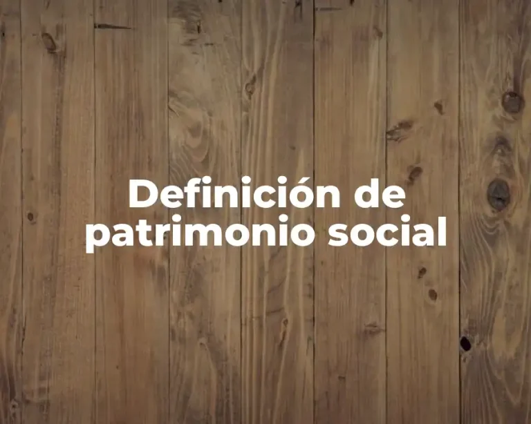 Definición de patrimonio social