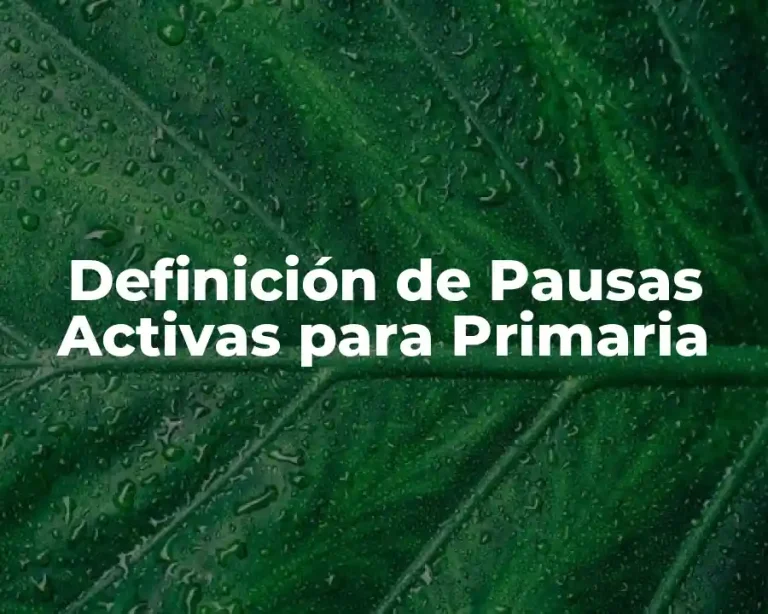 Definición de Pausas Activas para Primaria
