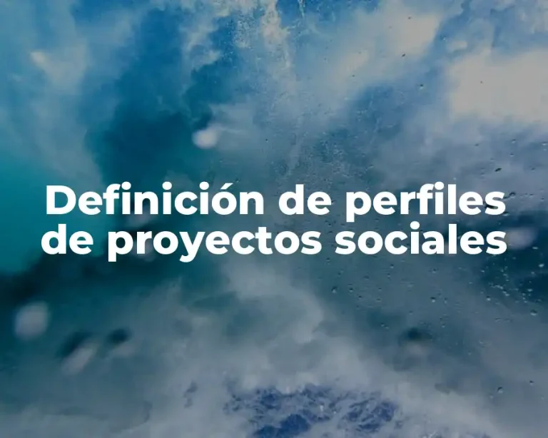 Definición de perfiles de proyectos sociales