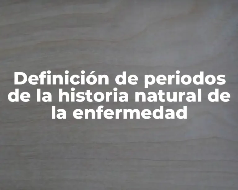 Definición de periodos de la historia natural de la enfermedad