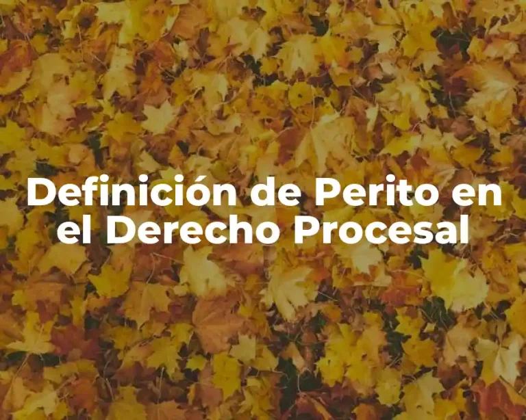 Definición de Perito en el Derecho Procesal