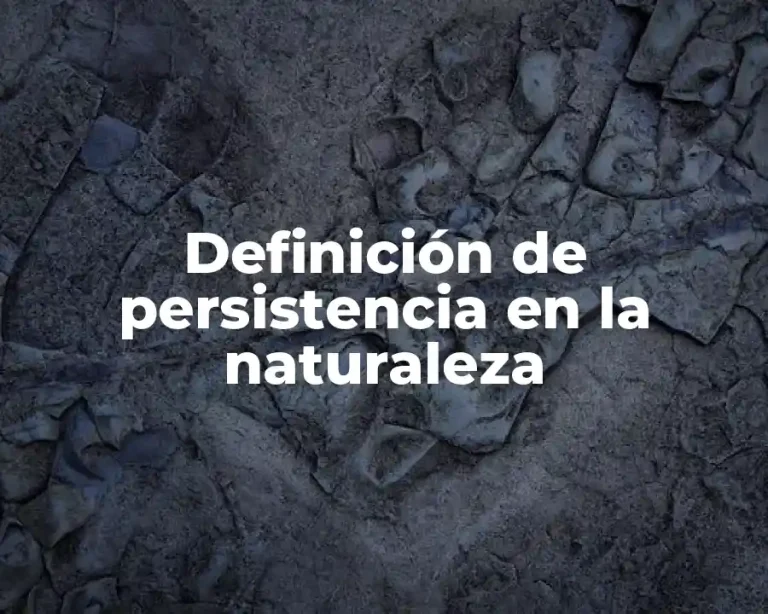 Definición de persistencia en la naturaleza